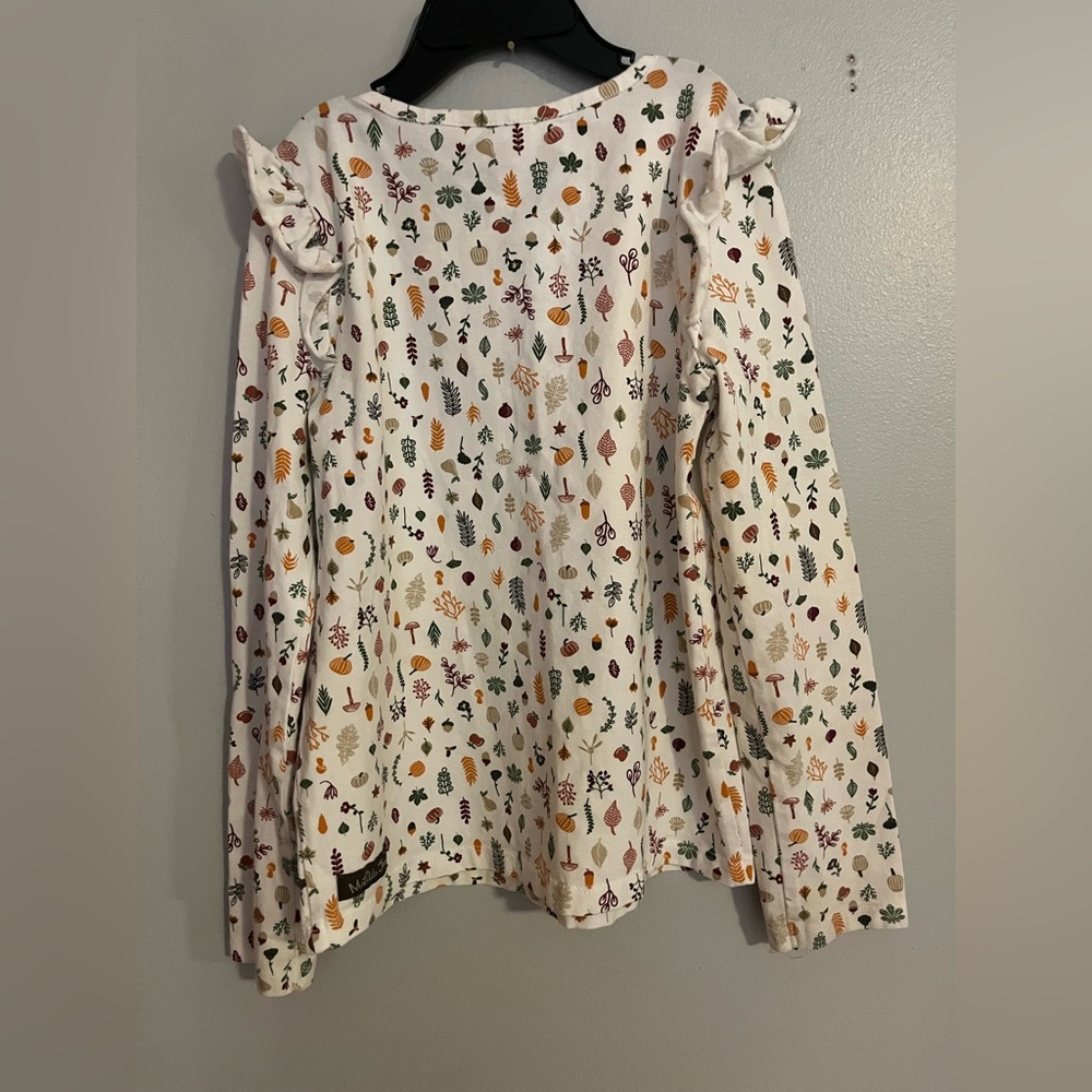 Matilda Jane White Top with Autumn Leaf Print - Picture 2 of 4